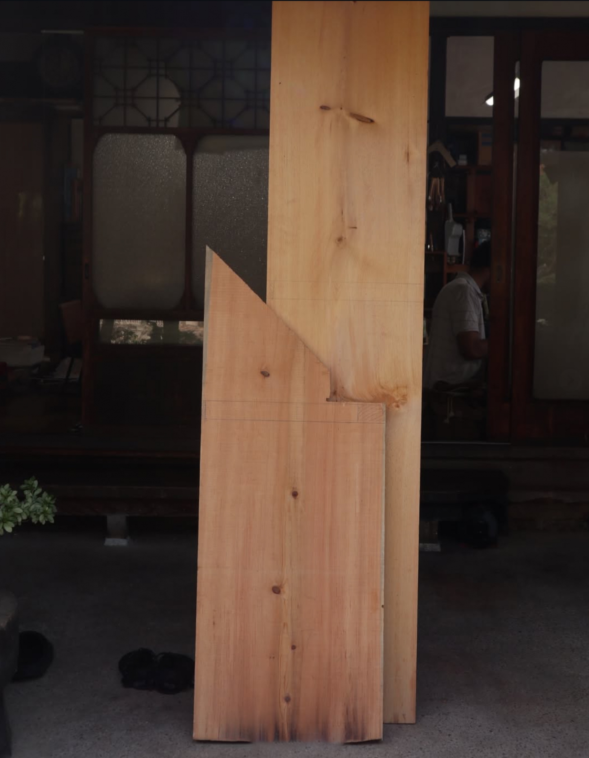 江戸時代の看板の修復
